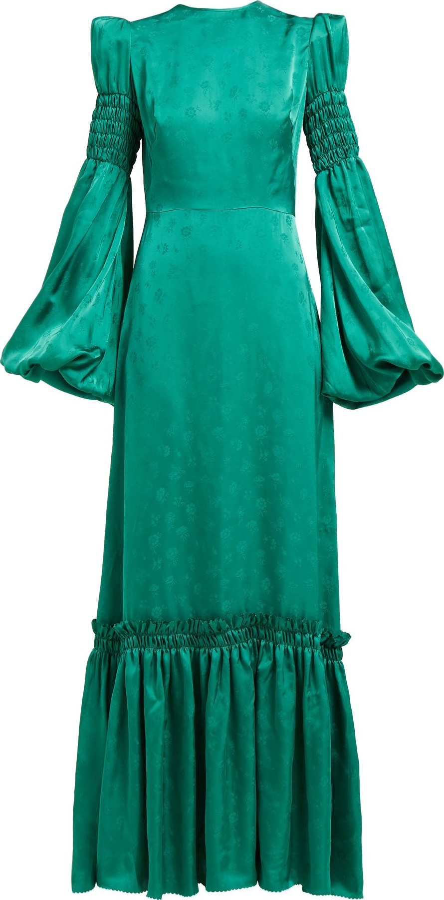 The Vampire's Wife Cosmo shirred floral-jacquard maxi dress