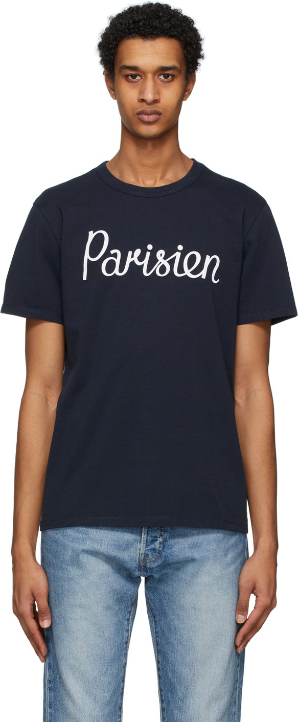 Maison Kitsune Navy 'Parisien' T-Shirt