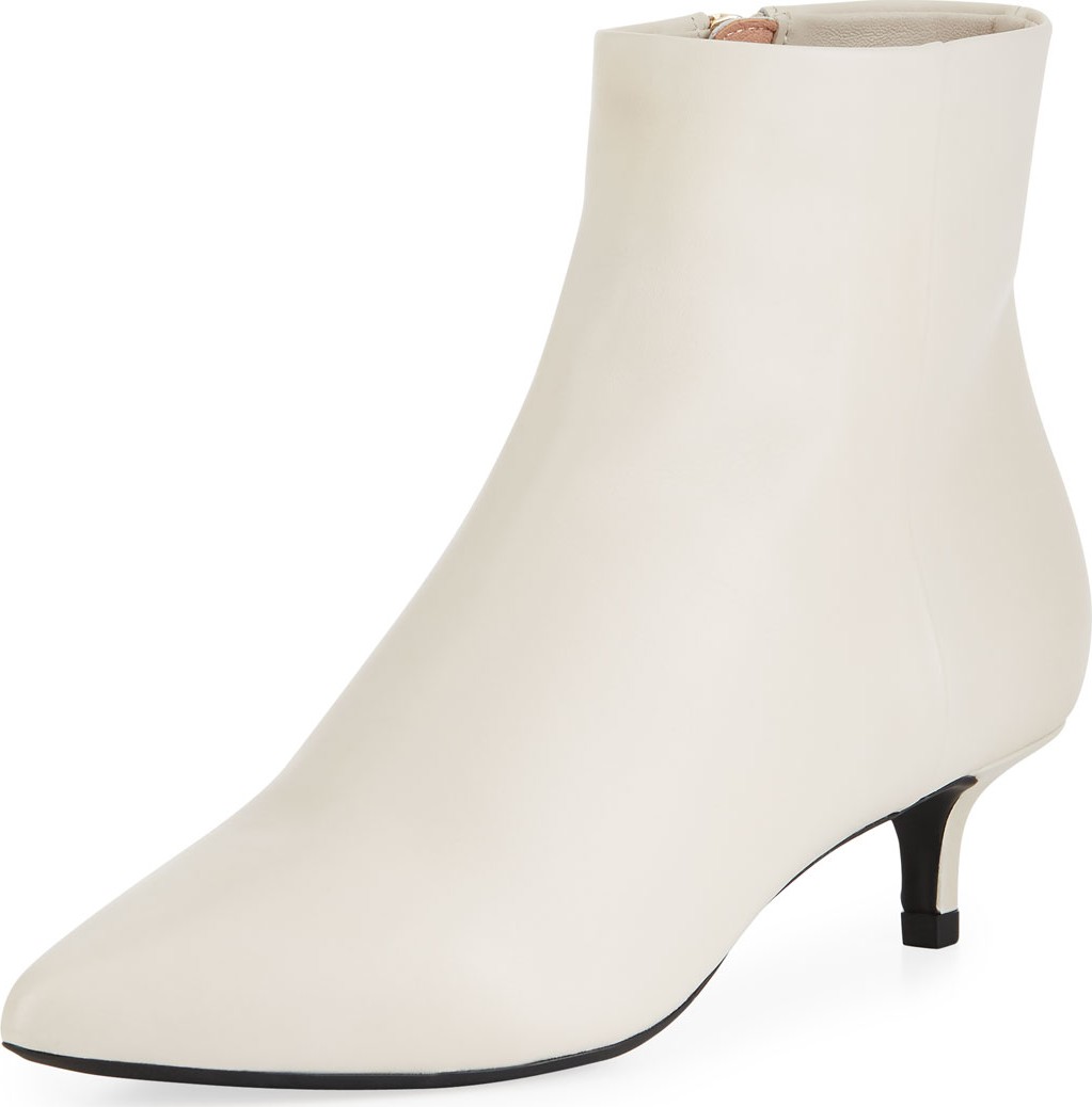 Taryn Rose Nora Leather Kitten-Heel Booties