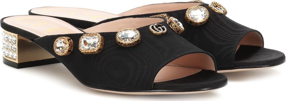 Gucci Embellished moire sandals