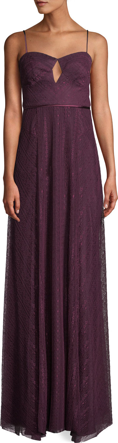 Jill Jill Stuart Eliza Lace Slip Gown w/ Cutout Front