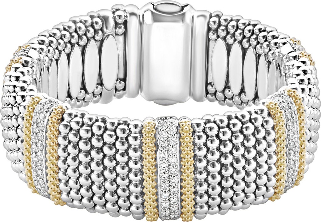 LAGOS Diamond Lux Caviar 23mm 5-Station Bracelet