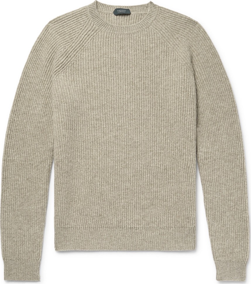 Incotex Ribbed Mélange Virgin Wool Sweater