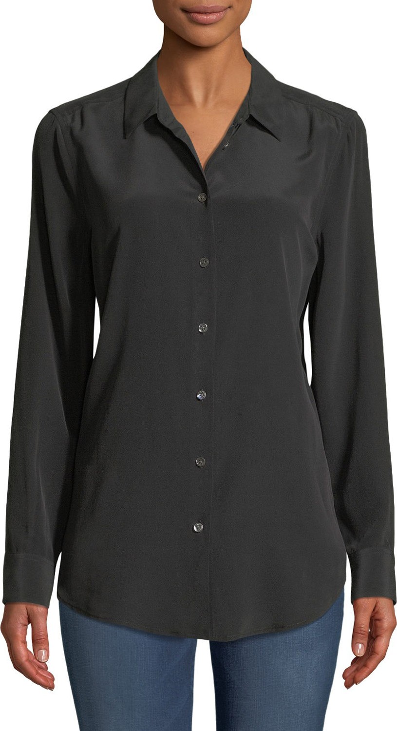 Equipment Essential Long-Sleeve Silk Shirt