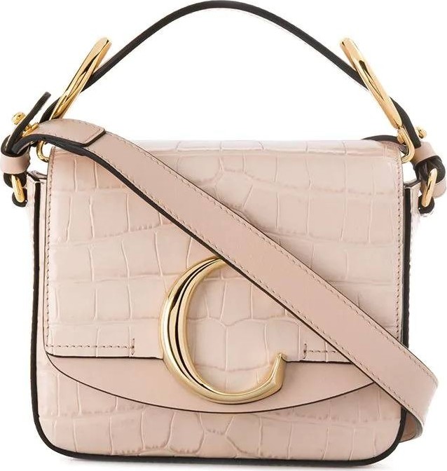 Chloe mini C crocodile embossed bag