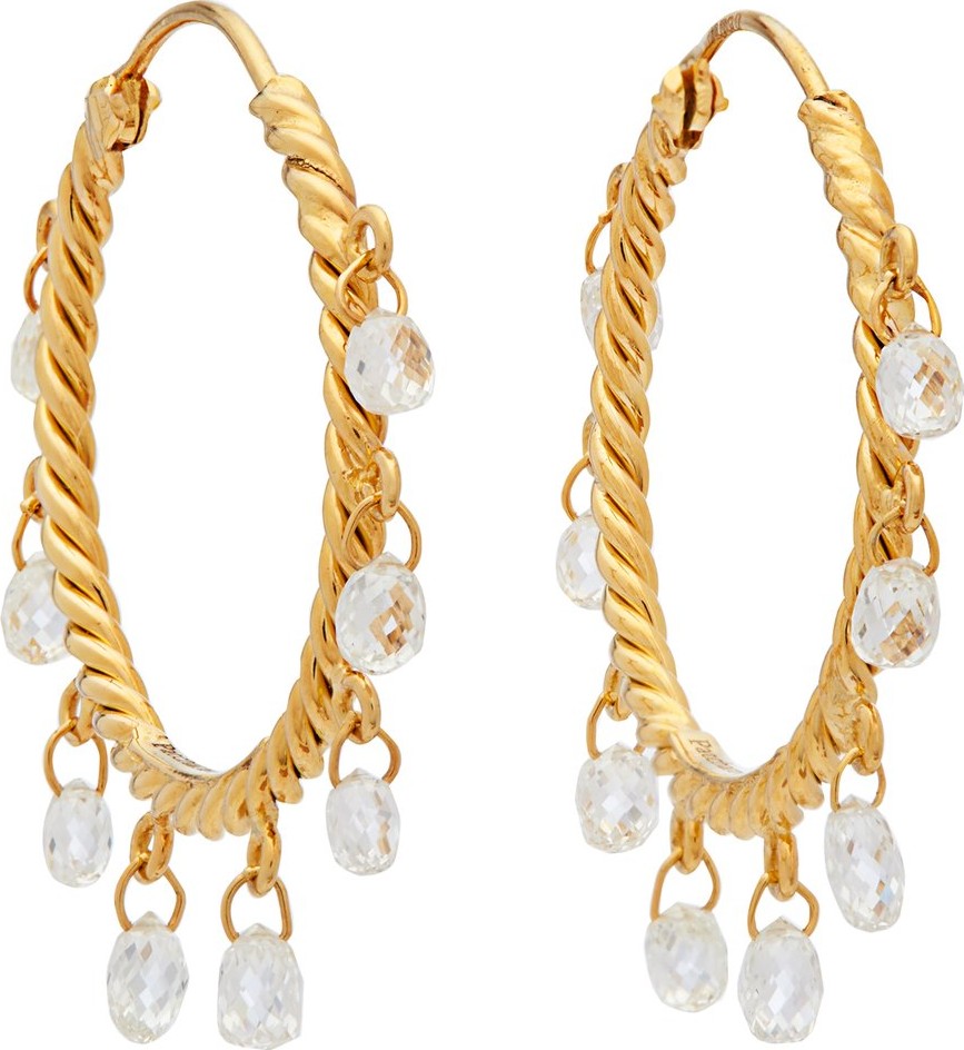 Patcharavipa Butterfly 18kt gold and briolette diamond earrings