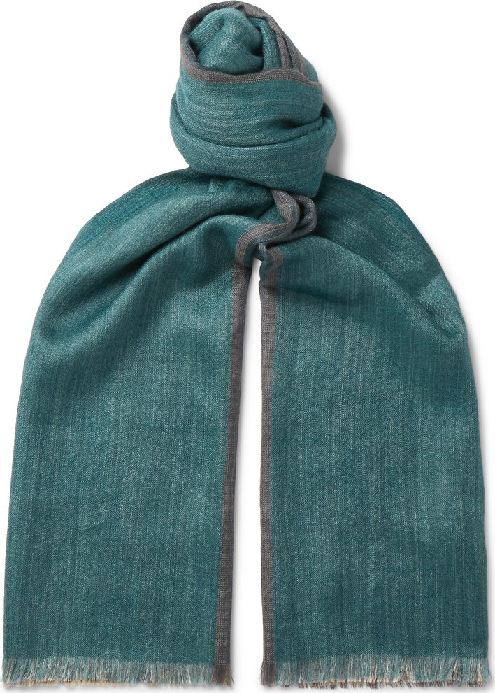 Loro Piana Fringed Cashmere and Silk-Blend Scarf