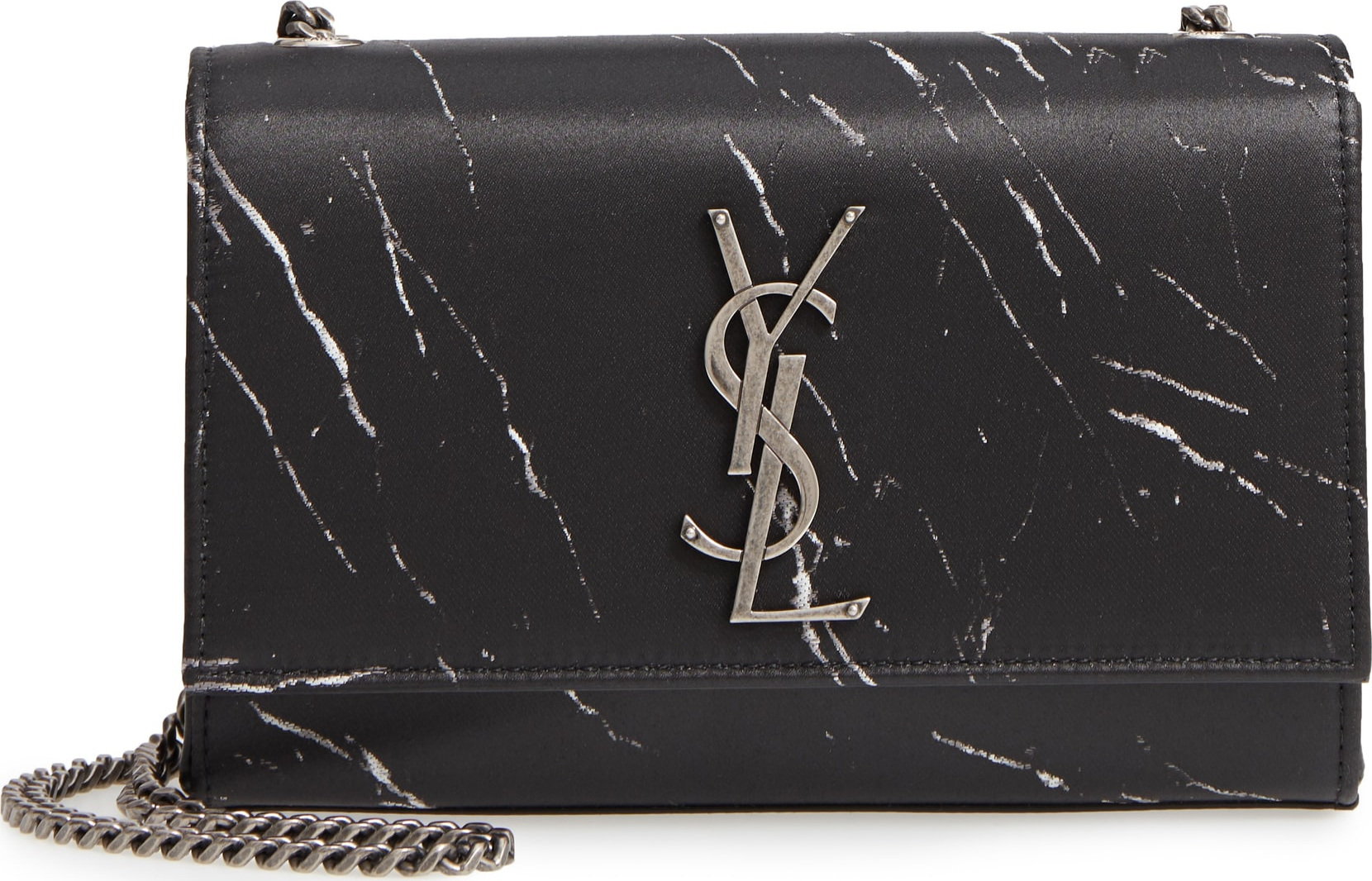 Saint Laurent Small Kate Marbled Satin Crossbody Bag