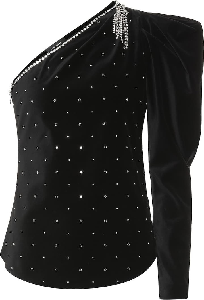 Isabel Marant Zeke embellished velvet top