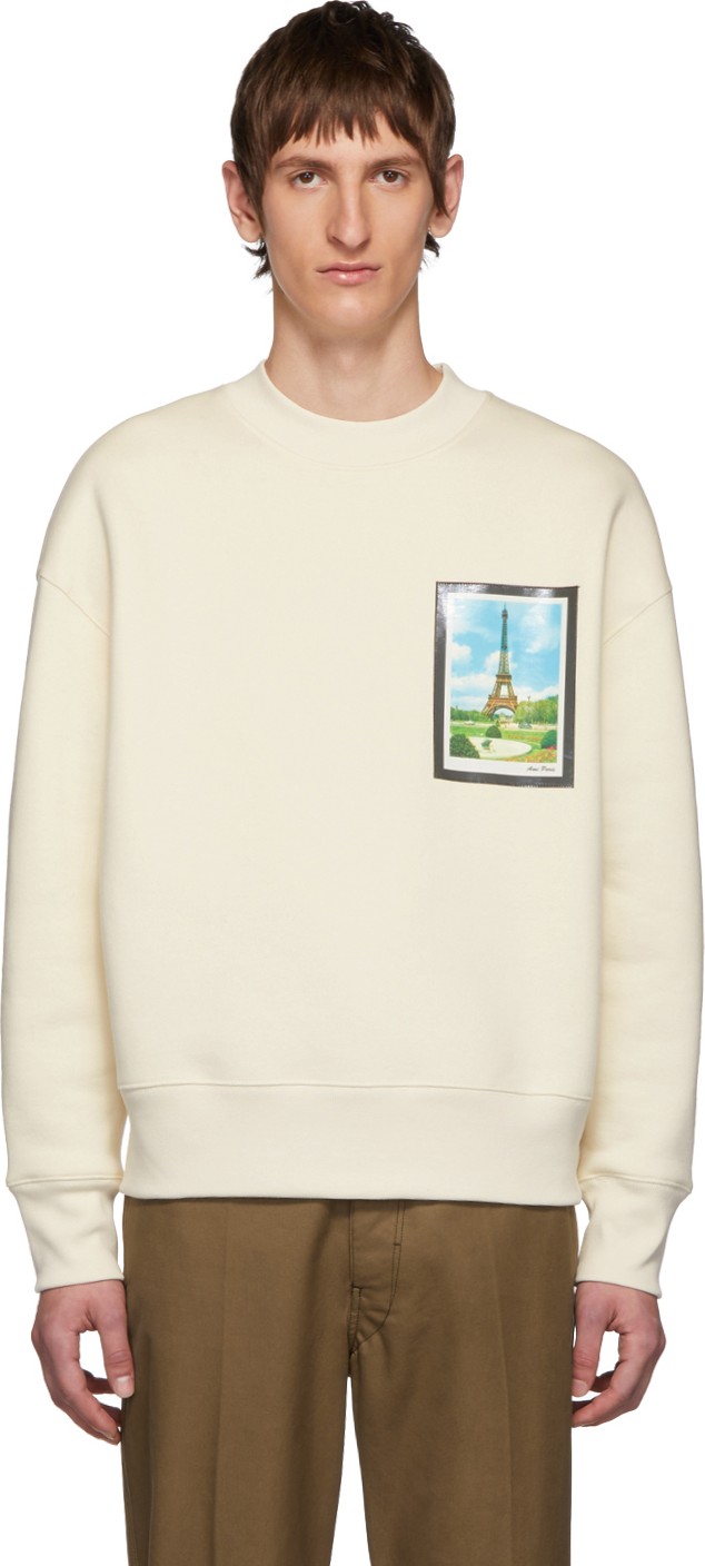 AMI Off-White Postcard Print Sweatshirt