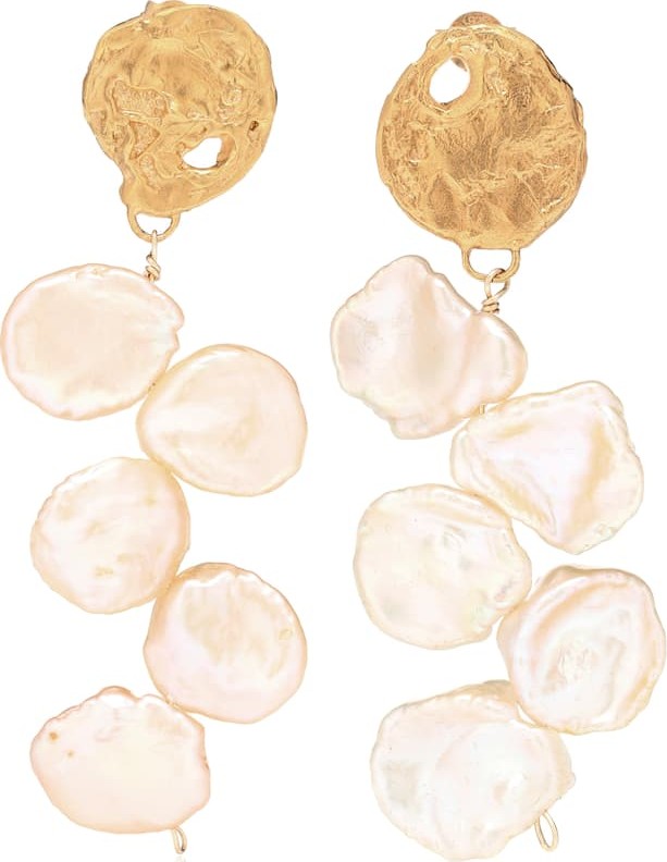 Alighieri La Jetée 24kt gold-plated earrings with cornflake pearls