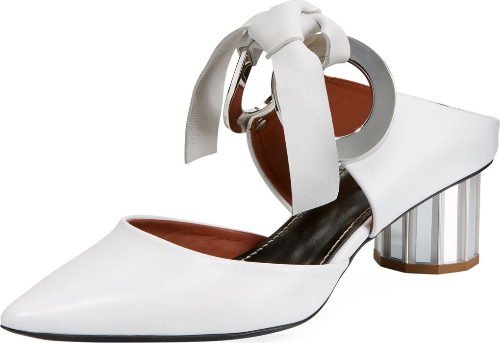 Proenza Schouler Pillar Rings T-Bar Mules with Mirror Heel