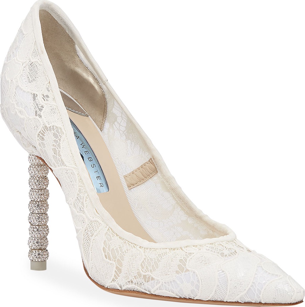 Sophia Webster Coco Crystal Lace Bridal Pumps
