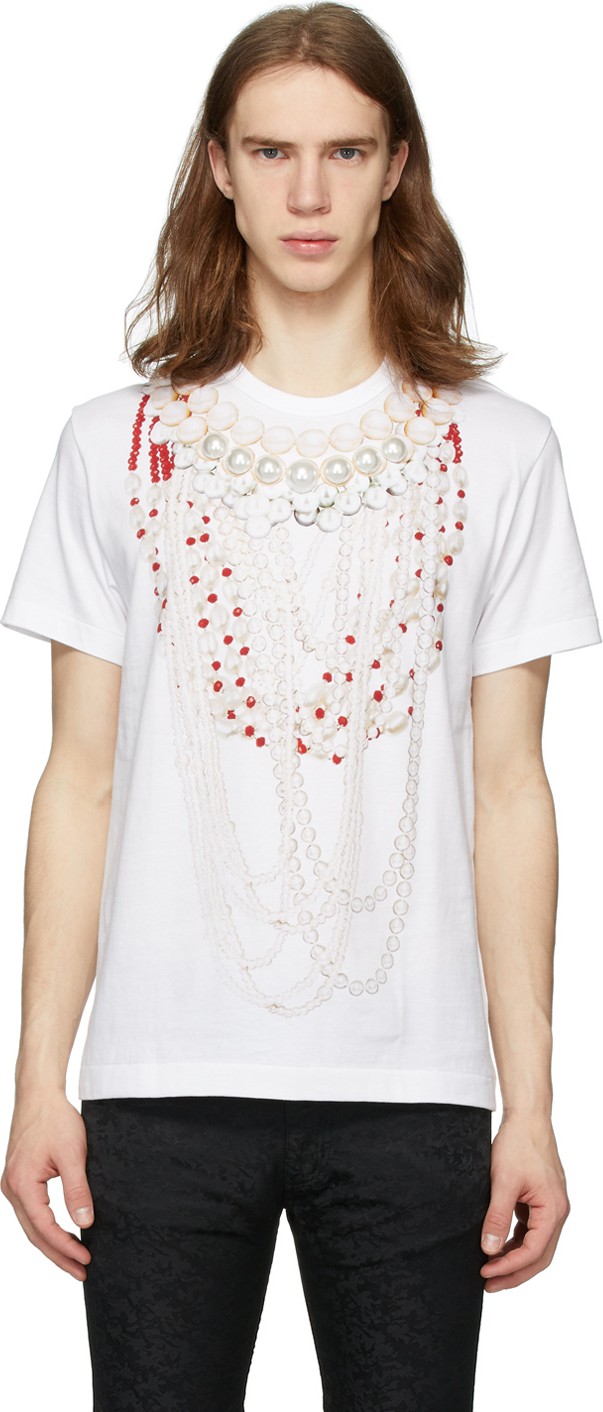Comme Des Garçons Homme Plus White Print B T-Shirt