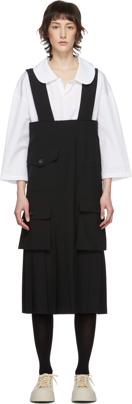 Comme Des Garçons Comme Des Garçons Black Wool Multi Pocket Skirt