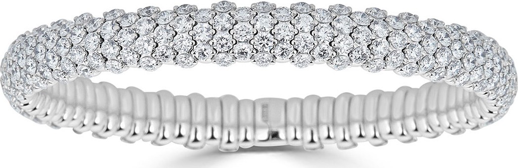 ZYDO Stretch 18k White Gold & Diamond Bracelet, 10.38tcw