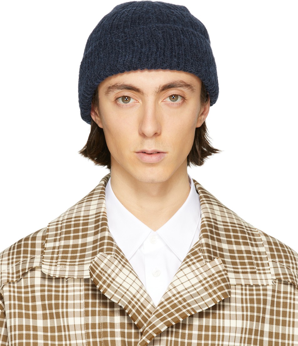 Our Legacy Navy Knitted Beanie