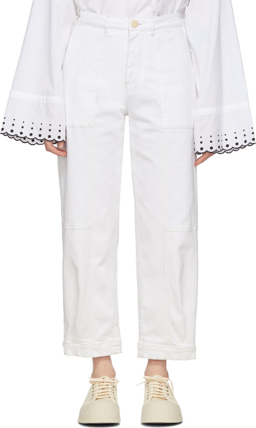 See By Chloé White Panelled Jeans See By Chloé White Panelled Jeans