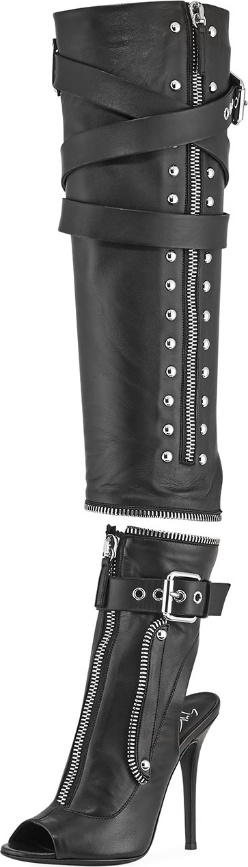 Giuseppe Zanotti Two-Piece Leather Moto Boot