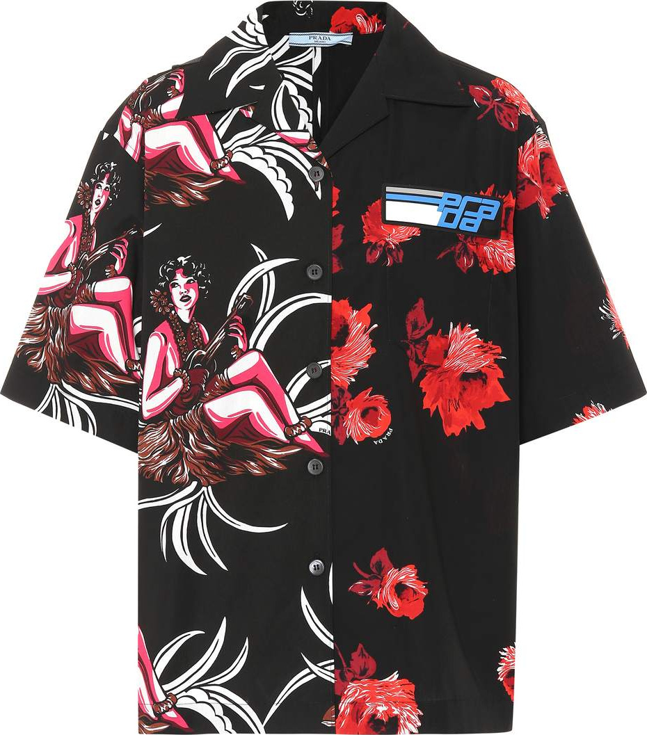 Prada Floral-printed cotton shirt