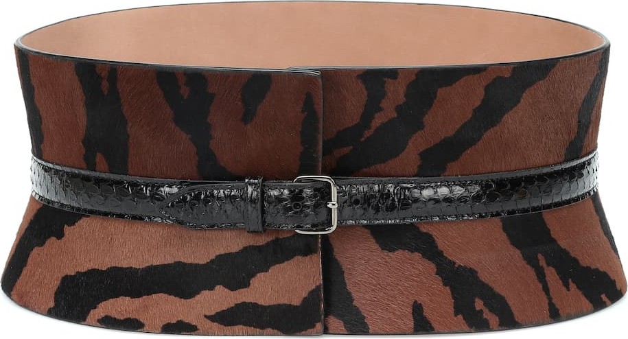 Alaïa Calf hair and snakeskin belt