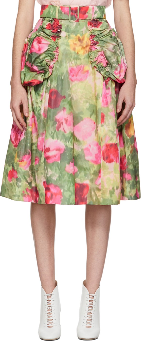 Simone Rocha Multicolor Smocked Skirt