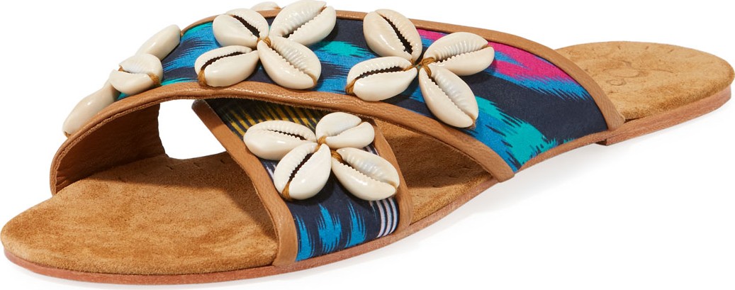 FIGUE Nilu Cowrie Shell Flat Sandals