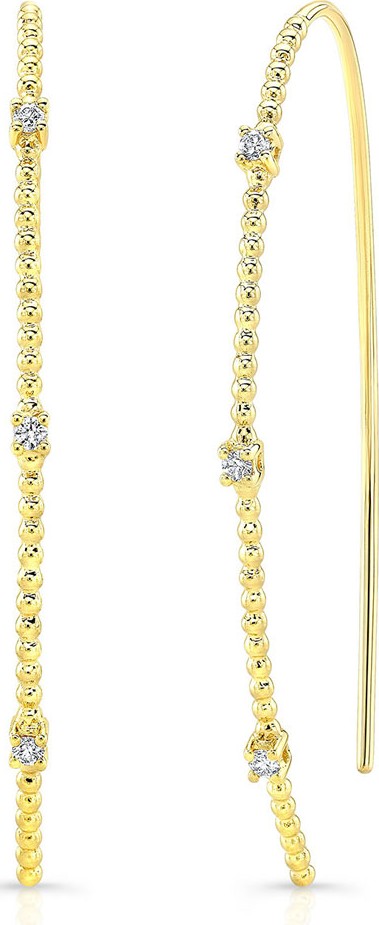 Ron Hami Bubble 14k Gold Diamond Wire Hoop Earrings