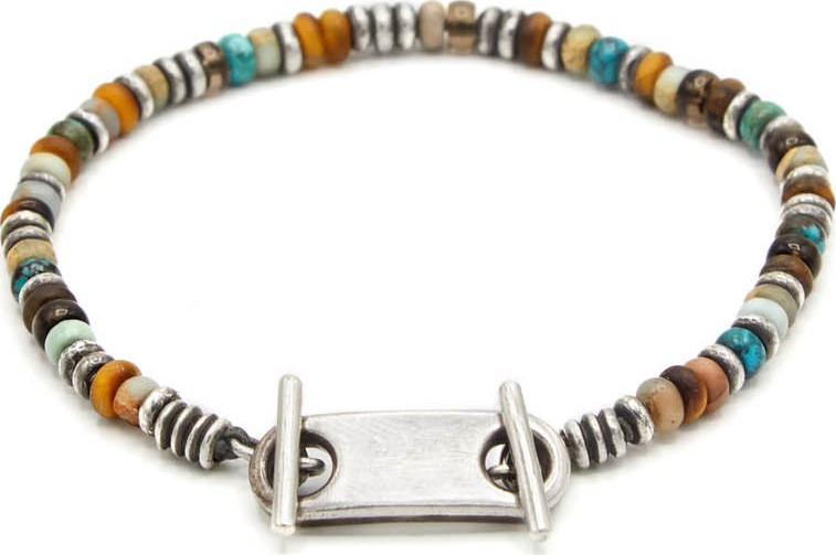 M. Cohen 9 mm silver plated beaded bracelet