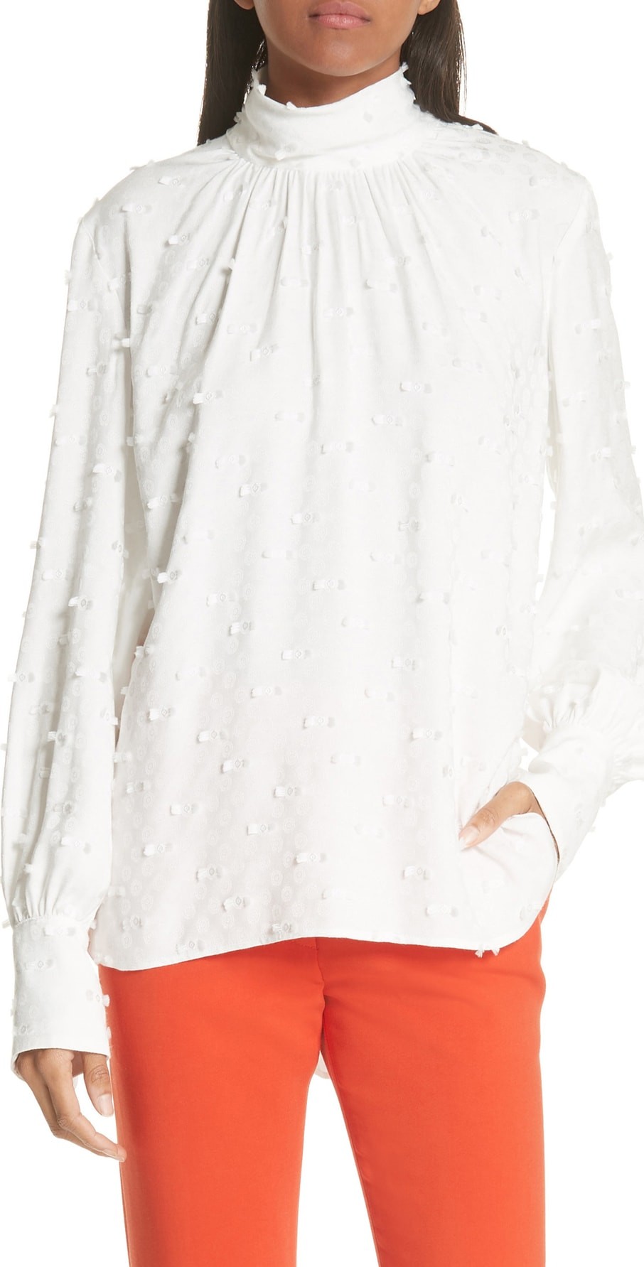 Rachel Comey Rite High Neck Fringe Crepe Top