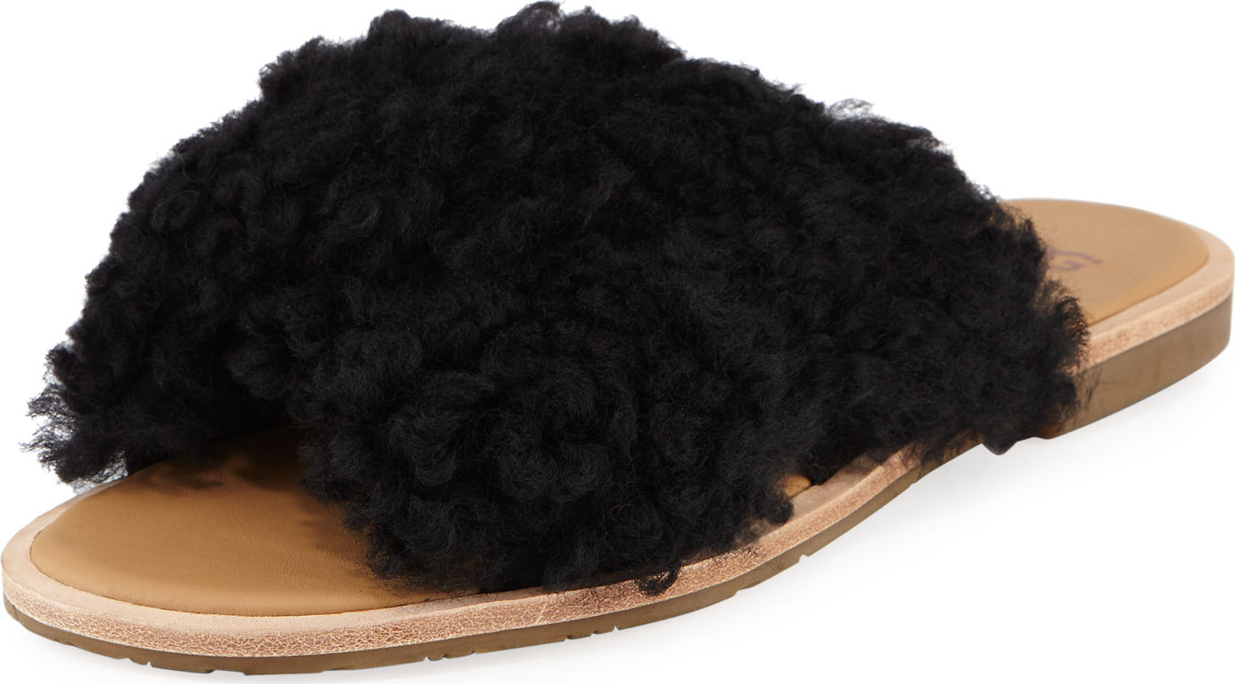 UGG Joni Flat Sheepskin Slide Sandal