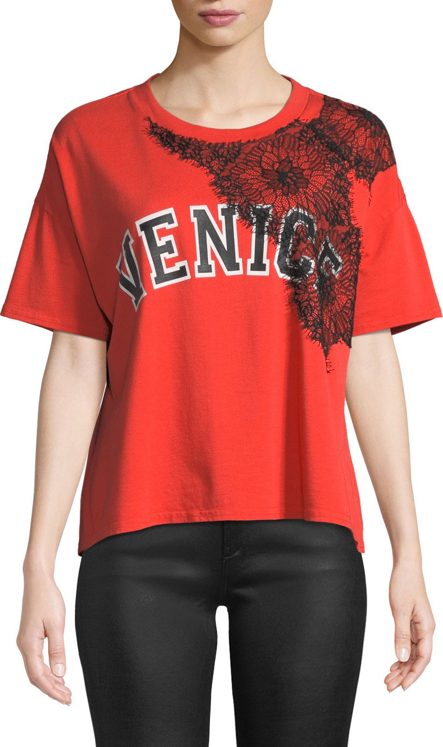 Current/Elliott The Room Key Graphic Tee w/ Lace