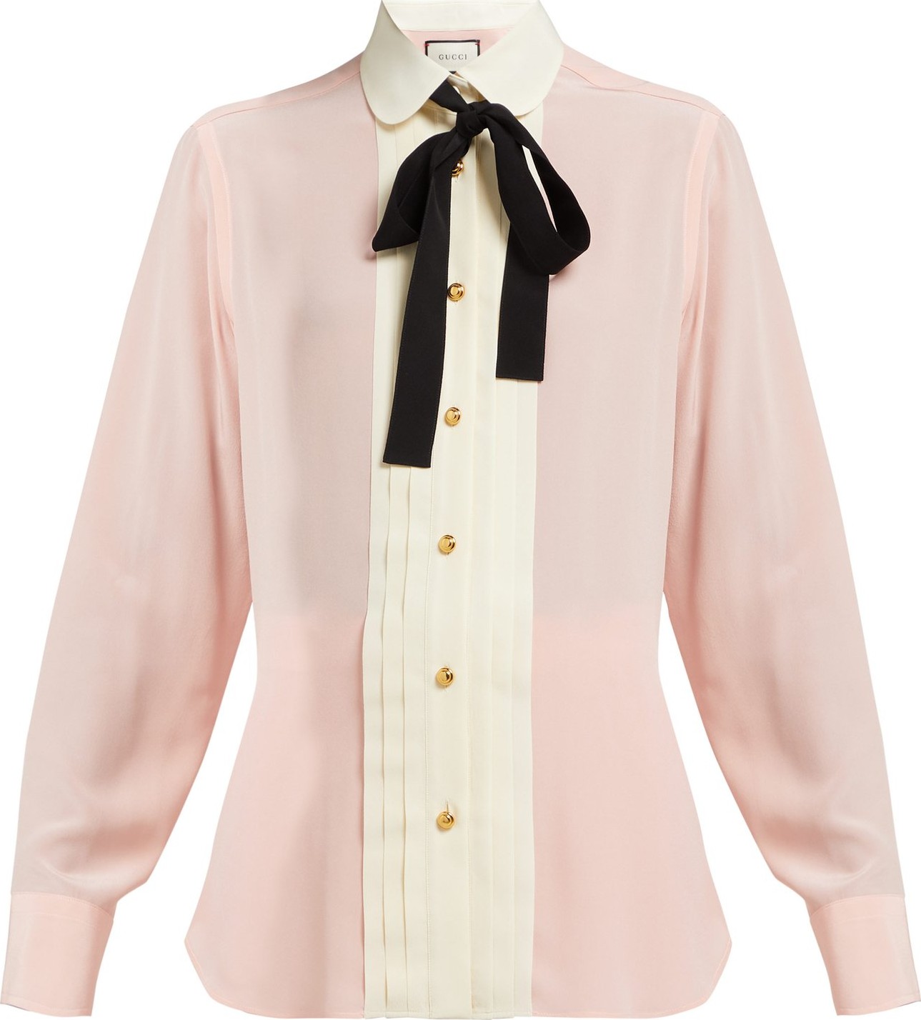Gucci Pleated silk-crepe blouse