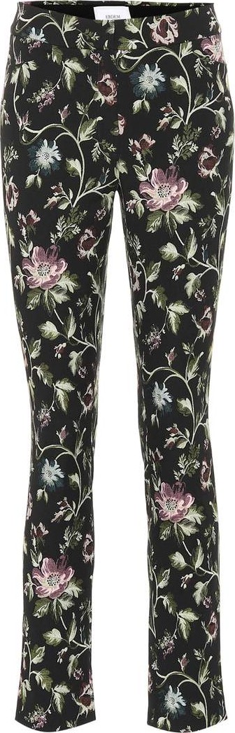 Erdem Sidney floral jacquard cotton pants