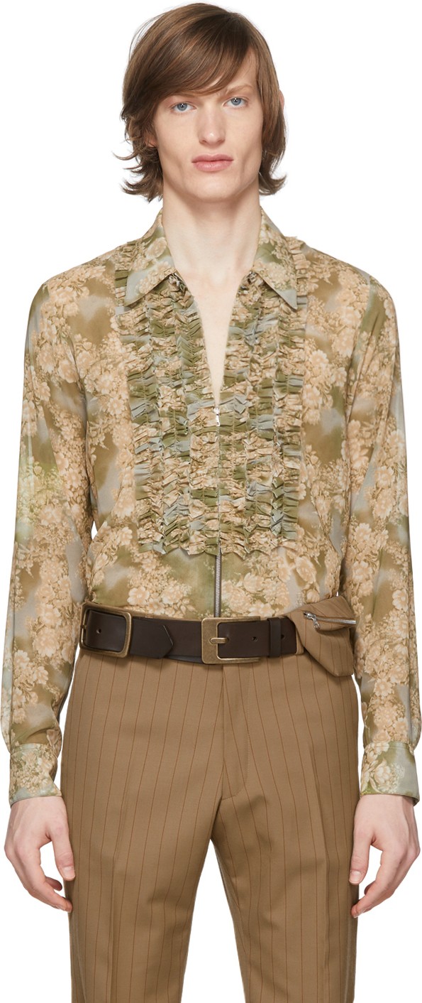 Dries Van Noten Green Cardinale Floral Shirt