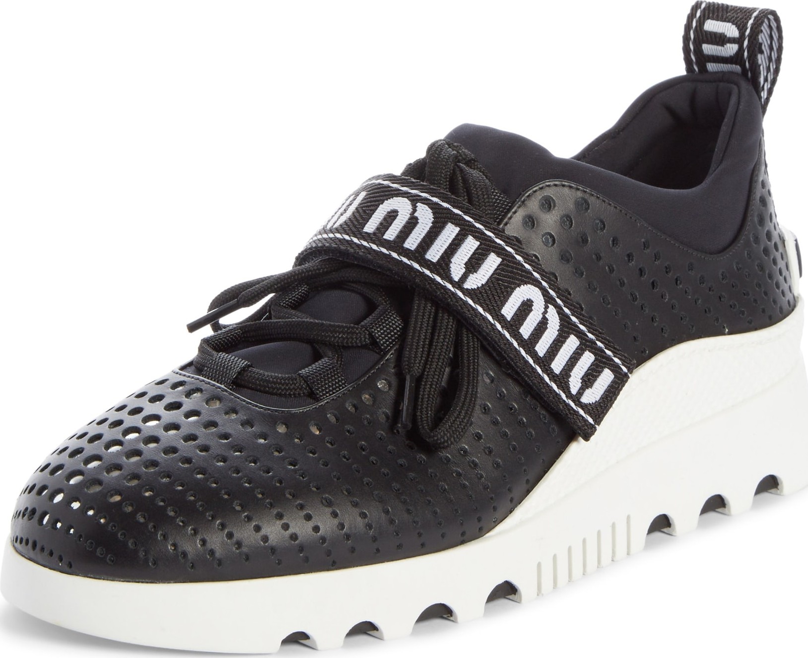 Miu Miu Perforated Platform Sneaker