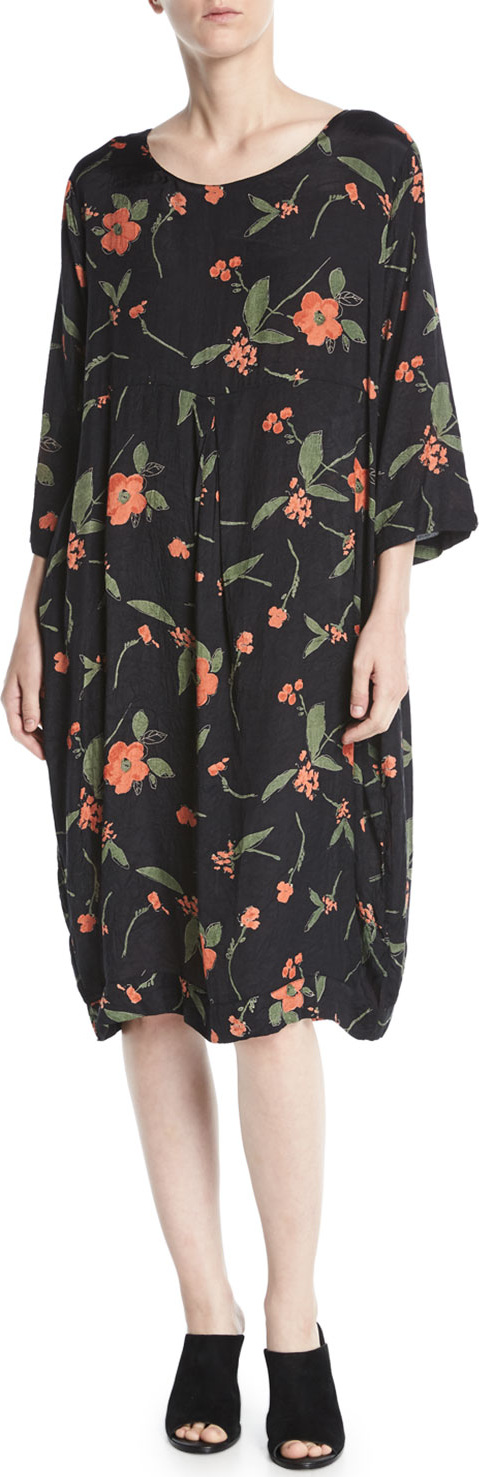 Masai Floral-Print Shantung Dress