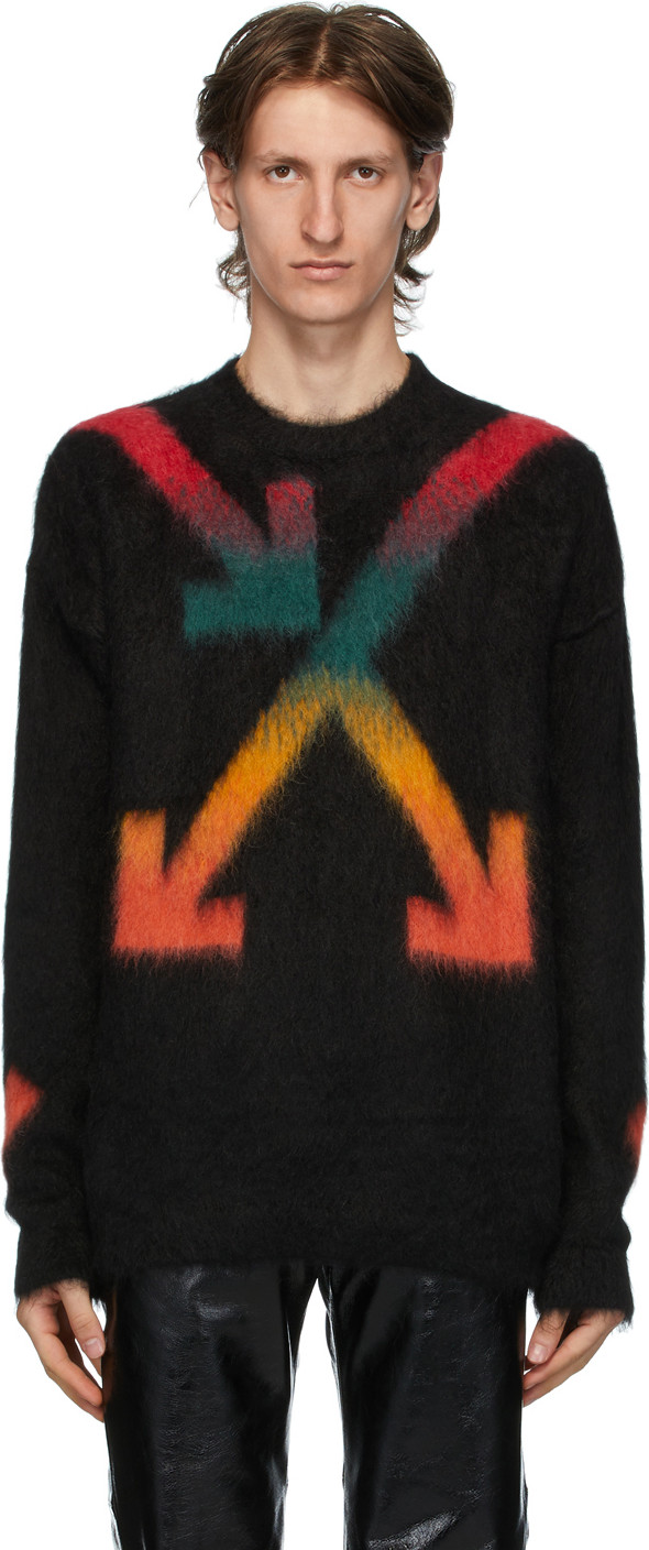 Off White - Black Fuzzy Arrows Sweater