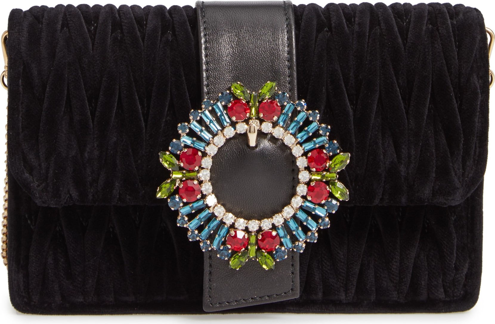 Miu Miu Matelassé Velvet Shoulder Bag