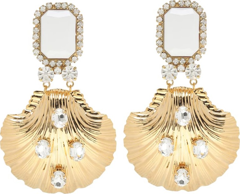 Alessandra Rich Crystal drop clip-on earrings