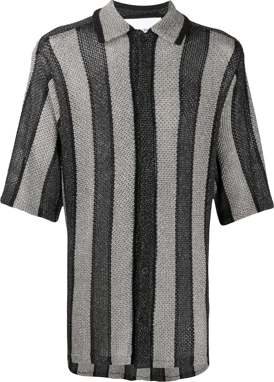 Cmmn Swdn Loose knit metallic shirt