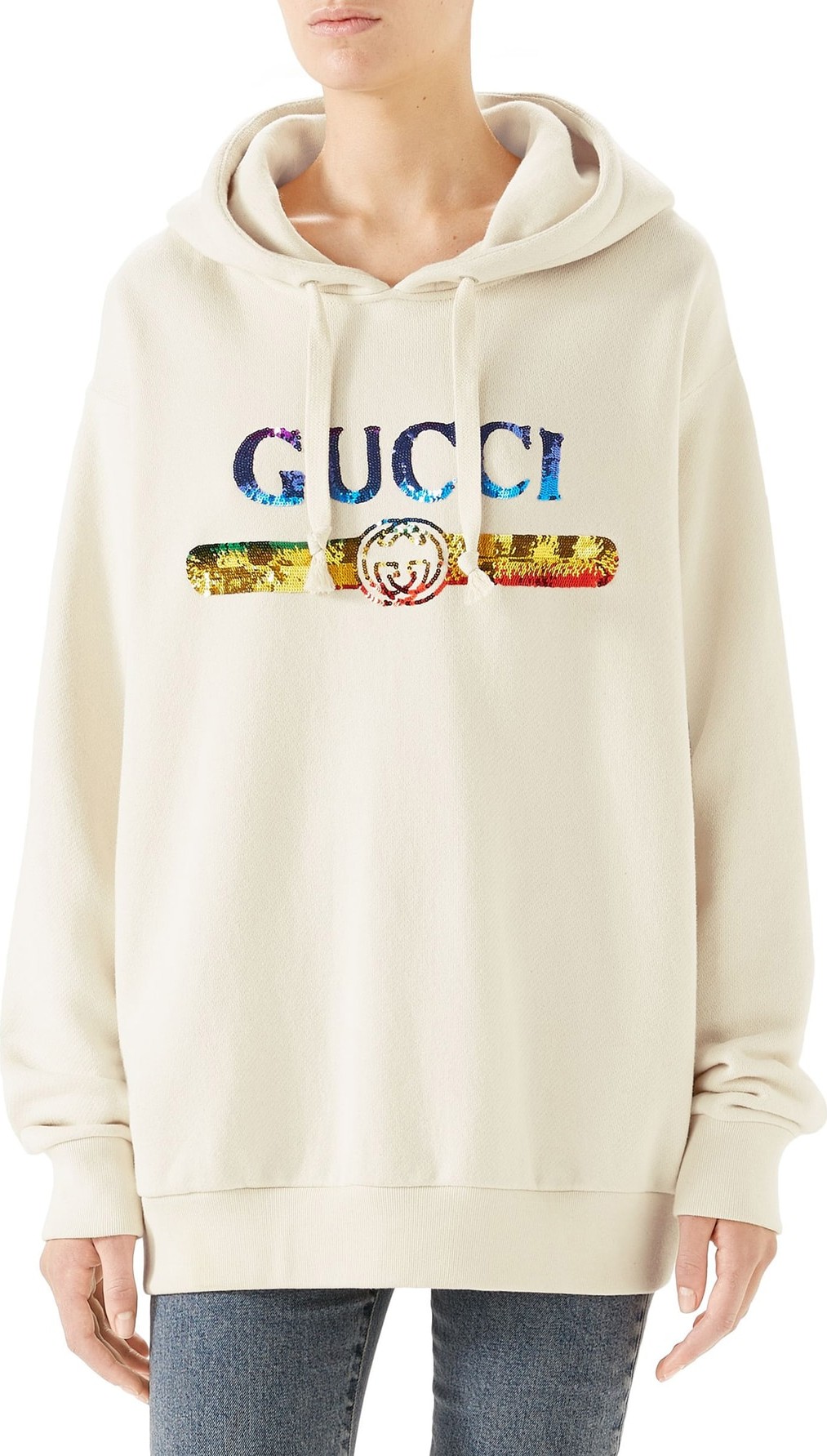 Gucci Rainbow Sequin Logo Hoodie
