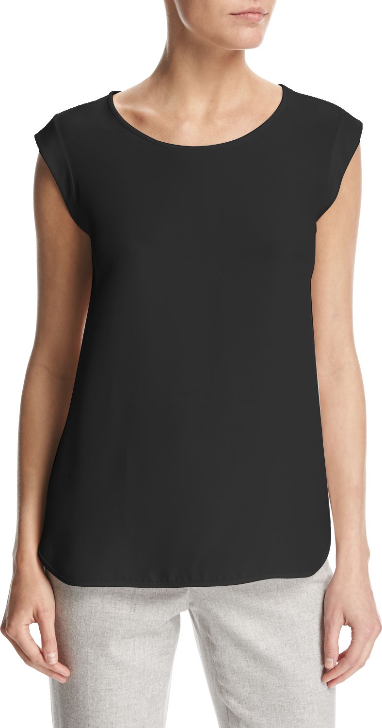 Loro Piana Mae Silk Cap-Sleeve Blouse