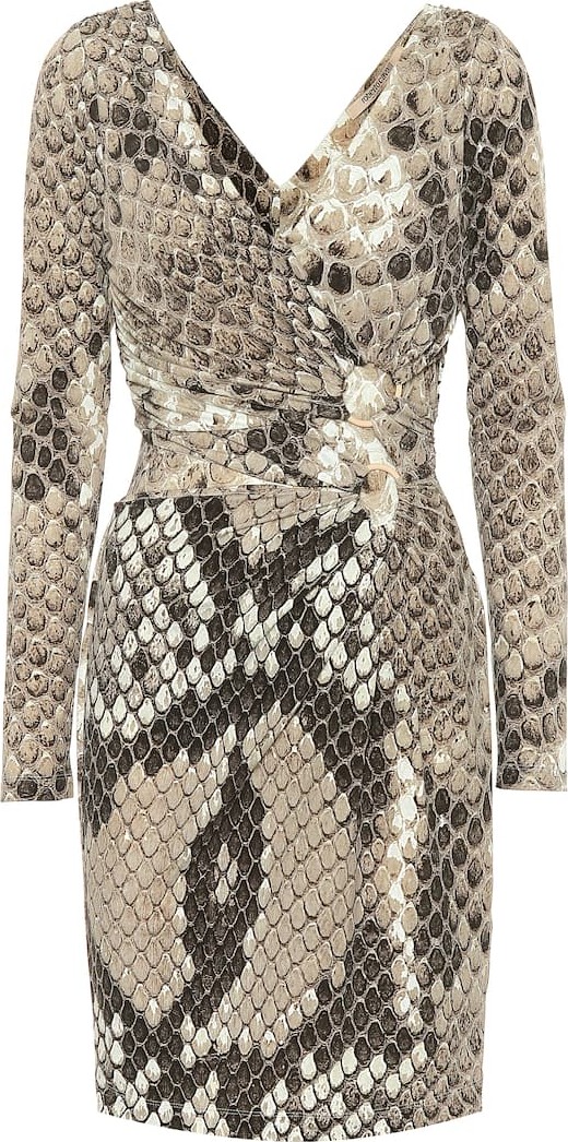 Roberto Cavalli Snakeskin-printed jersey dress