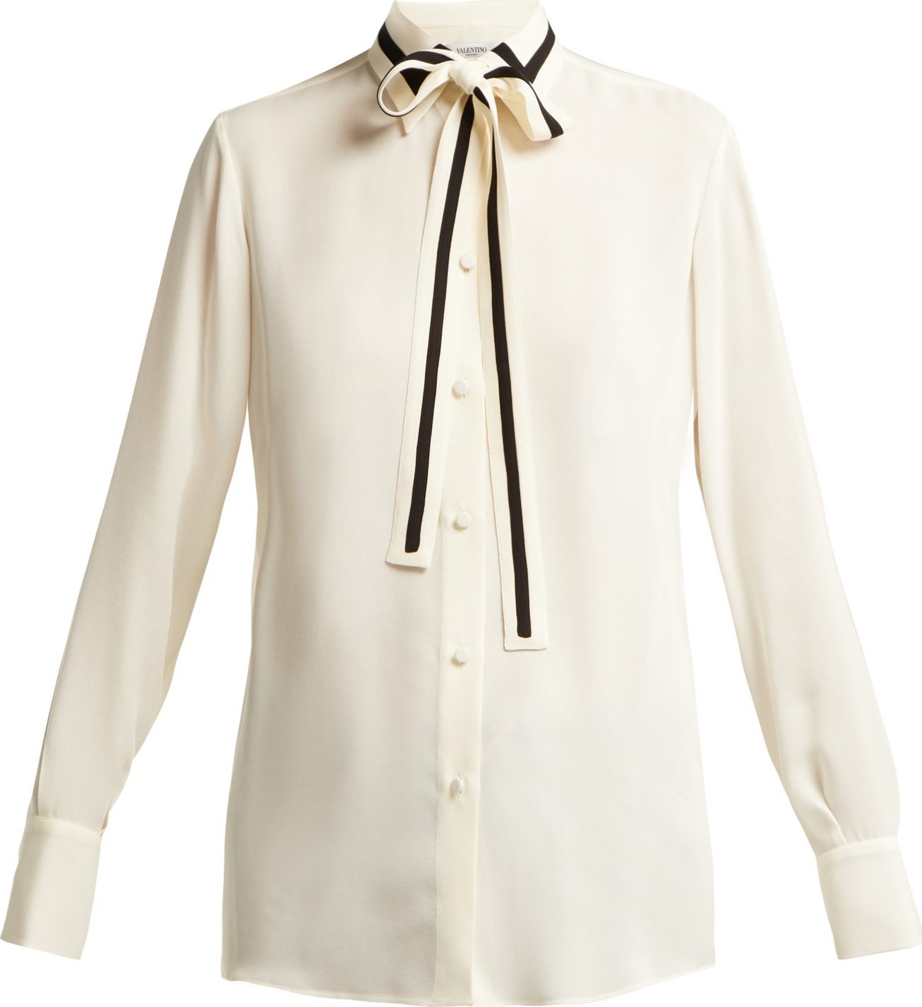 Valentino Striped silk-georgette blouse