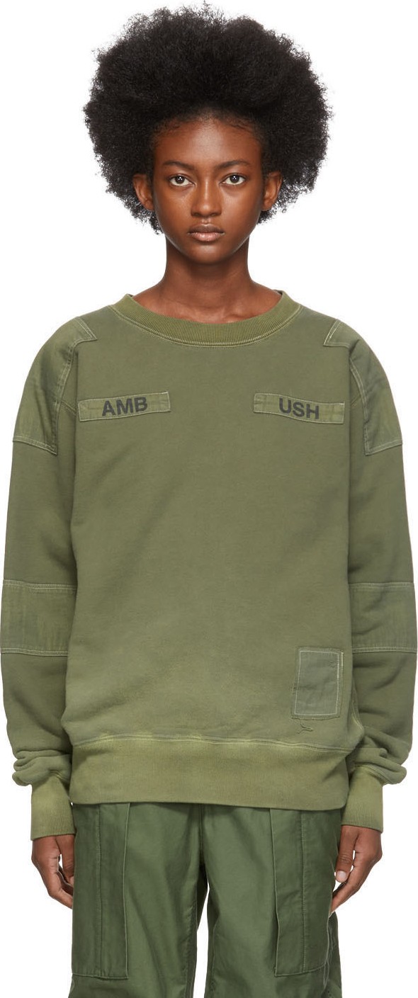 Ambush Green Bleach Patchwork Sweatshirt