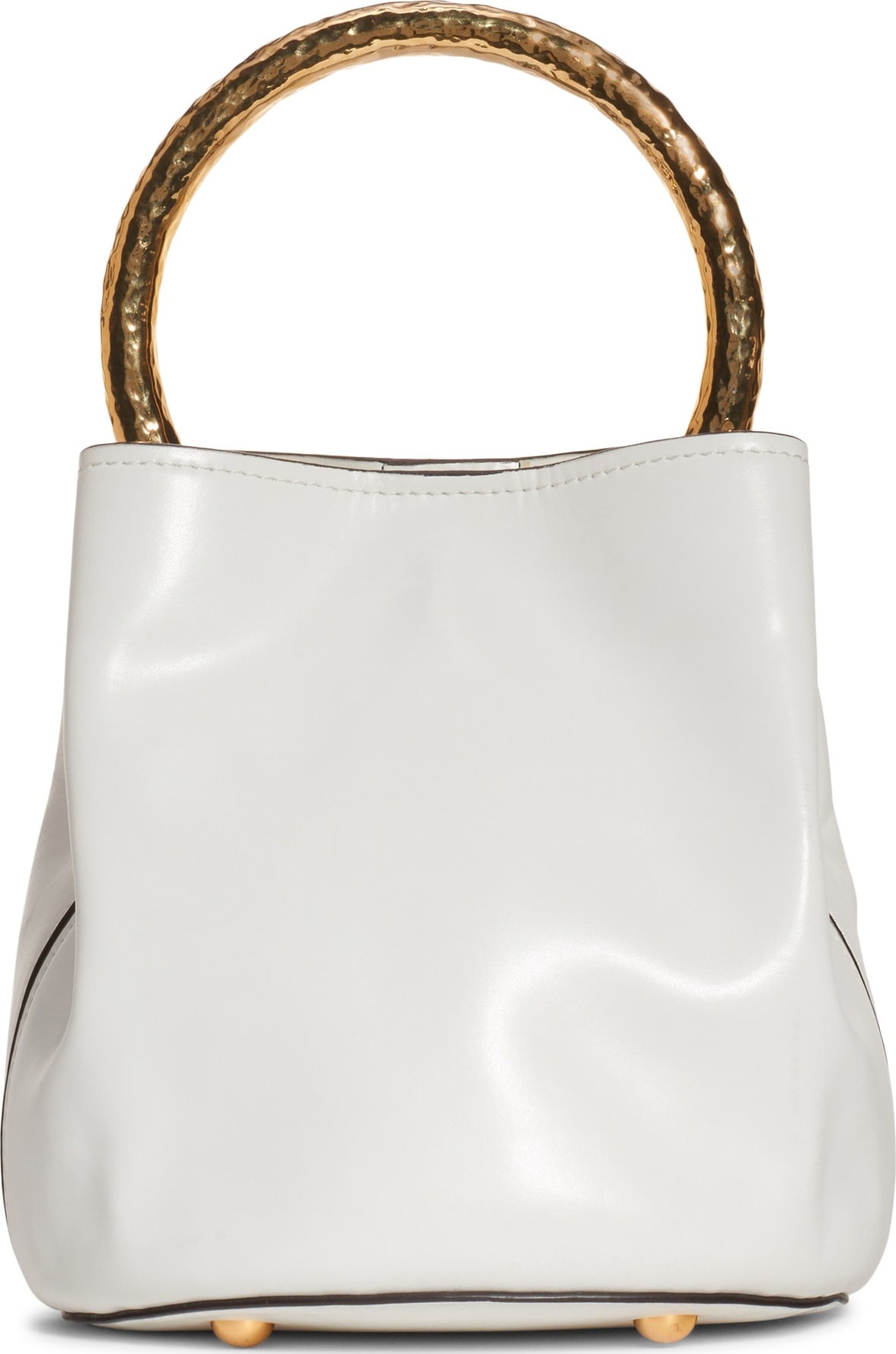 Marni Hammered Handle Leather Bucket Bag