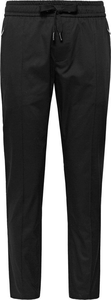 Dolce & Gabbana Slim-Fit Tapered Cotton-Blend Twill Drawstring Trousers