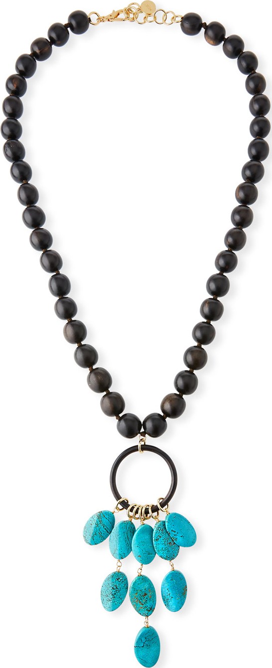 NEST Jewelry Ebony Wood Long Beaded Necklace