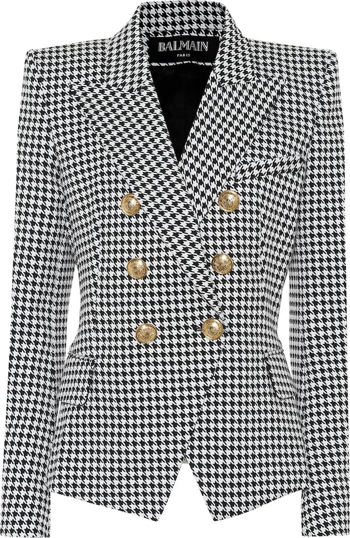 Balmain Cotton-blend houndstooth blazer